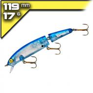 Bomber Jointed Long A15 Silver Prizm Blue Back 11,9cm/17g wobbler